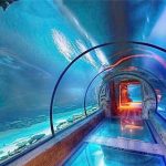 Akuarium modern desain akrilik tunnel long